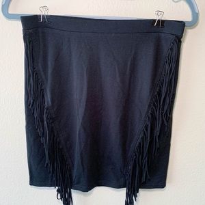 Express XS Fringe Skirt Black